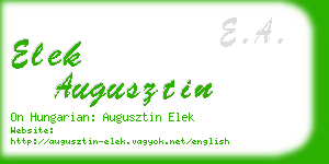 elek augusztin business card